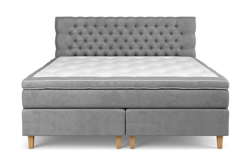 Celine Sängpaket 210x210cm - Grå/Sammet - Products - Möbler - Säng - Kontinentalsäng