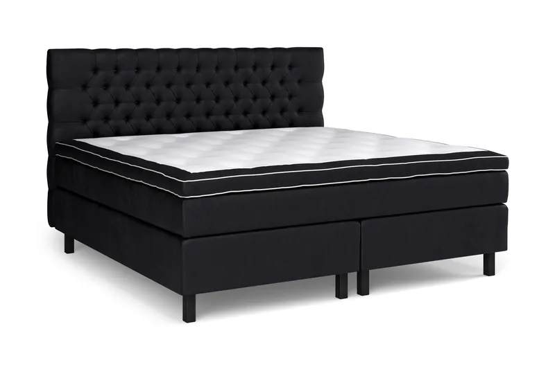 Celine Sängpaket 210x210cm - Svart / Sammet - Products - Möbler - Säng - Kontinentalsäng