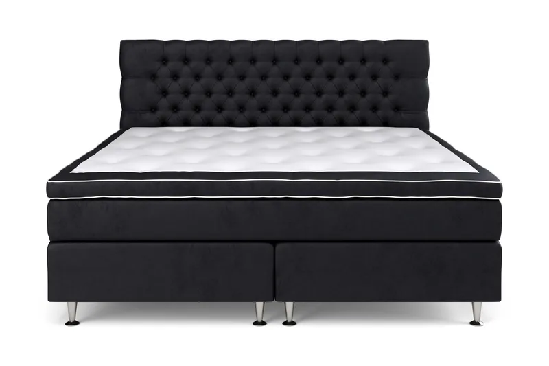 Celine Sängpaket 210x210cm - Svart / Sammet - Products - Möbler - Säng - Kontinentalsäng