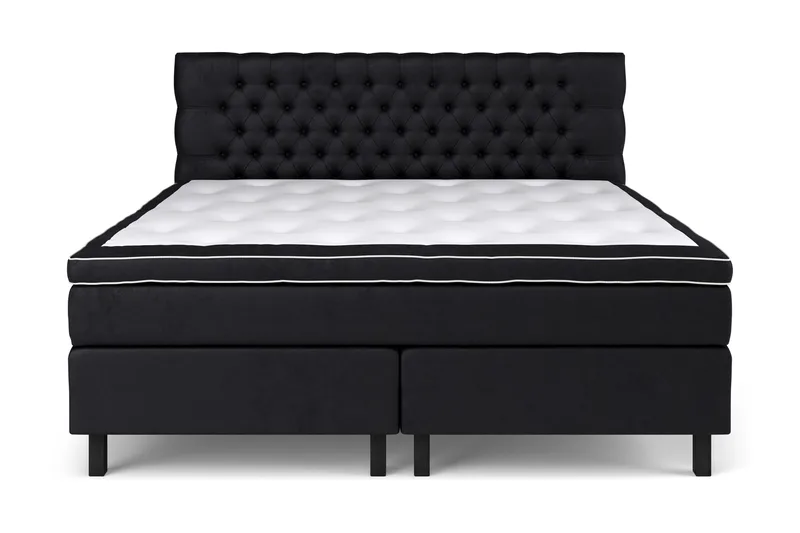 Celine Sängpaket 210x210cm - Svart / Sammet - Products - Möbler - Säng - Kontinentalsäng