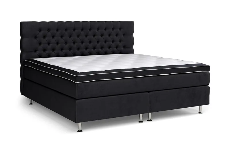 Celine Sängpaket 210x210cm - Svart/Sammet - Products - Möbler - Säng - Kontinentalsäng