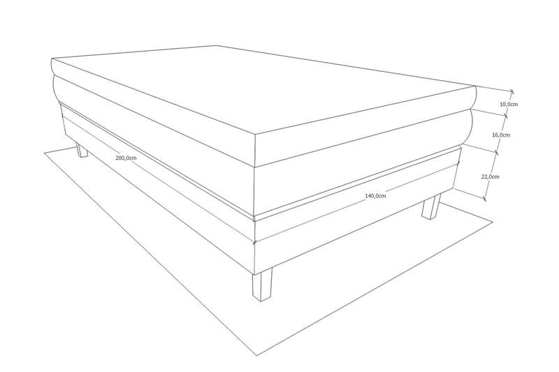 Charleston 140 Kontinentalsäng - Ljusgrå - Products - Möbler - Säng - Kontinentalsäng