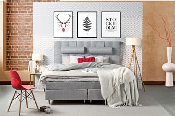 Charleston 140 Kontinentalsäng - Ljusgrå - Products - Möbler - Säng - Kontinentalsäng