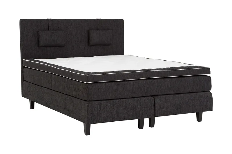 Charleston Kontinentalsäng 160x200 Fast Polyeterskum - Svart - Products - Möbler - Säng - Kontinentalsäng