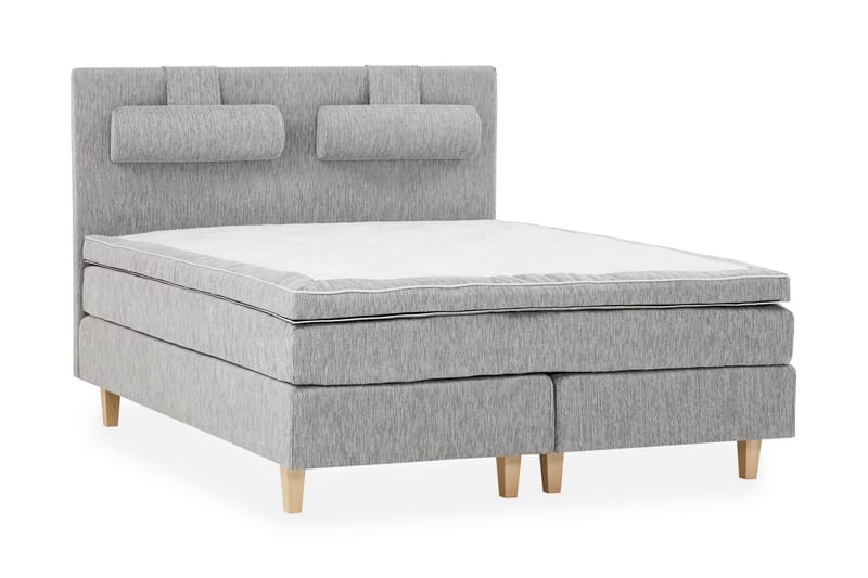 Charleston Kontinentalsäng 180x200 Fast Polyeterskum - Ljusgrå - Products - Möbler - Säng - Kontinentalsäng