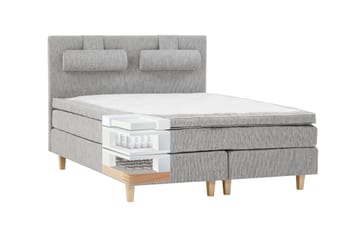 Charleston Kontinentalsäng 180x200 Fast Polyeterskum - Ljusgrå - Products - Möbler - Säng - Kontinentalsäng