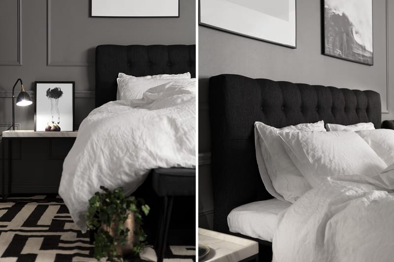 Charleston Kontinentalsäng 180x200 Fast Polyeterskum - Svart - Products - Möbler - Säng - Kontinentalsäng