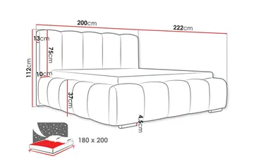 Cleaton Sängram 180x200 cm med Förvaring HVILA Resårmadrass och Bäddmadrass i Memoryskum med Tvättbar klädsel - Beige - Products - Möbler - Säng - Komplett sängpaket