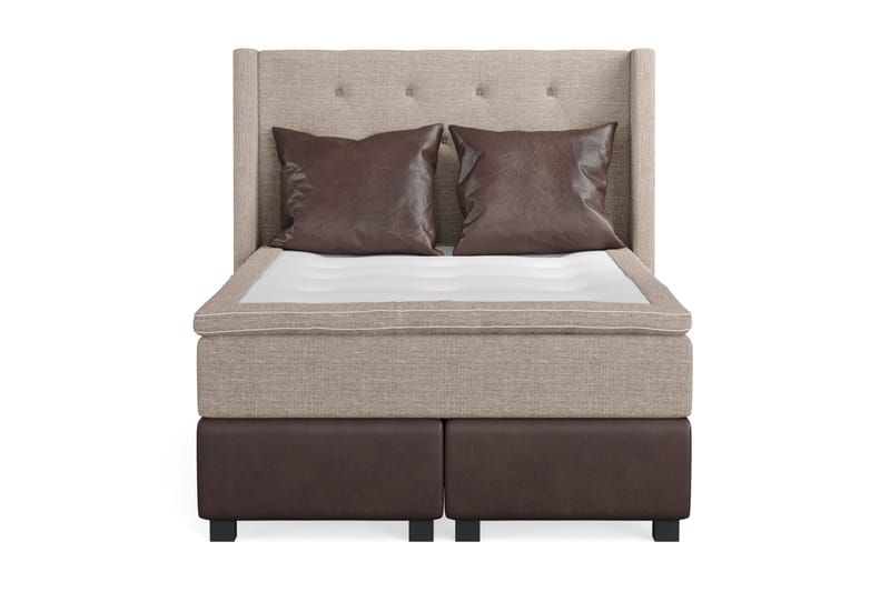 Cuba Sängpaket 140x200 med Två Bruna Kuddar - (+Fler val) Beige/Brun - Products - Möbler - Säng - Kontinentalsäng