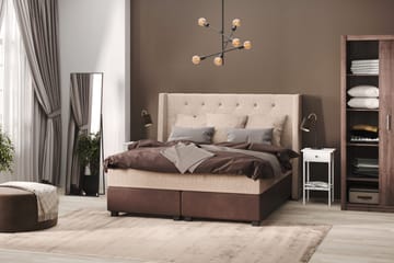 Cuba Sängpaket 160x200 med Tre Beiga Kuddar - (+Fler val) Beige/Brun - Products - Möbler - Säng - Kontinentalsäng