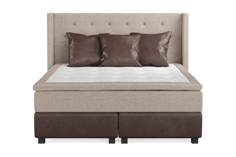 Cuba Sängpaket 160x200 med Tre Bruna Kuddar - (+Fler val) Beige/Brun - Products - Möbler - Säng - Kontinentalsäng