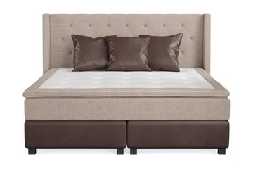 Cuba Sängpaket 210x210 med Tre Bruna Kuddar - (+Fler val) Beige/Brun - Products - Möbler - Säng - Kontinentalsäng
