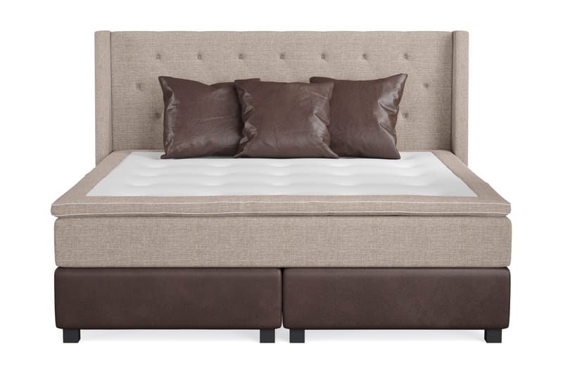 Cuba Sängpaket 210x210 med Tre Bruna Kuddar - (+Fler val) Beige/Brun - Products - Möbler - Säng - Kontinentalsäng