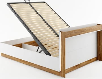 Dentro säng med förvaring 160 x 200 cm - Vit/ek - Vit/stirling ek - Products - Möbler - Säng - Säng med förvaring