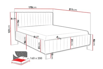 Desio Förvaringssäng 160x200 cm - Grå - Products - Möbler - Säng - Säng med förvaring
