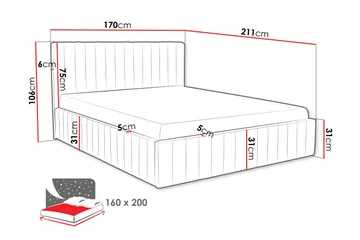 Desio Förvaringssäng 160x200 cm - Gul - Products - Möbler - Säng - Säng med förvaring