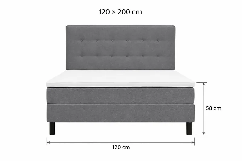 Dream Komplett Sängpaket 120x200 cm - Grå - Products - Möbler - Säng - Komplett sängpaket