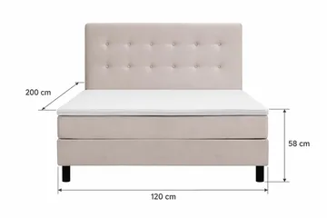 Dream Komplett Sängpaket 120x200 cm Knappar - Beige - Products - Möbler - Säng - Komplett sängpaket