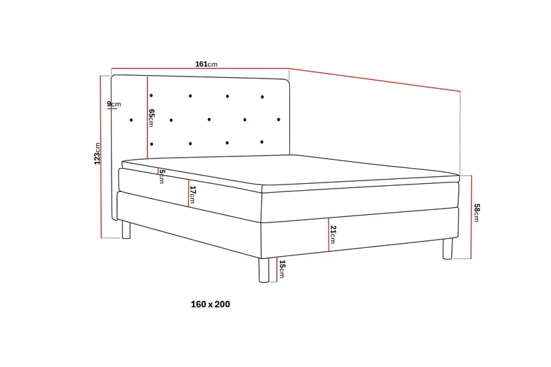 Dream Komplett Sängpaket 160 cm - Grå - Products - Möbler - Säng - Enkelsäng