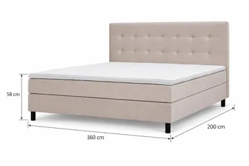 Dream Komplett Sängpaket 160x200 cm Knappar - Beige - Products - Möbler - Säng - Komplett sängpaket