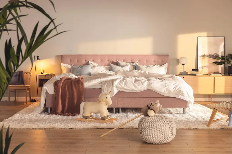 Ella Familjesäng Sängpaket 280x200  cm - (+Fler val) Rosa - Products - Möbler - Säng - Kontinentalsäng