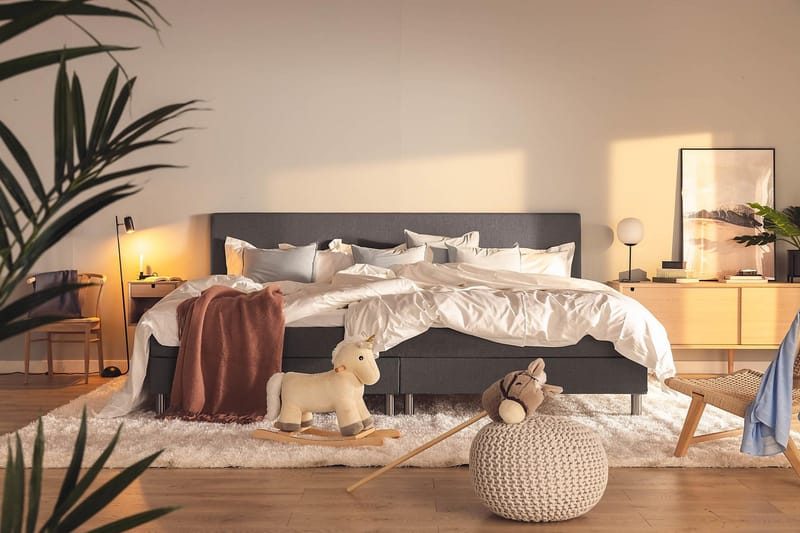 Ella Familjesäng Sängpaket 280x210  cm - (+Fler val) Mörkgrå - Products - Möbler - Säng - Kontinentalsäng