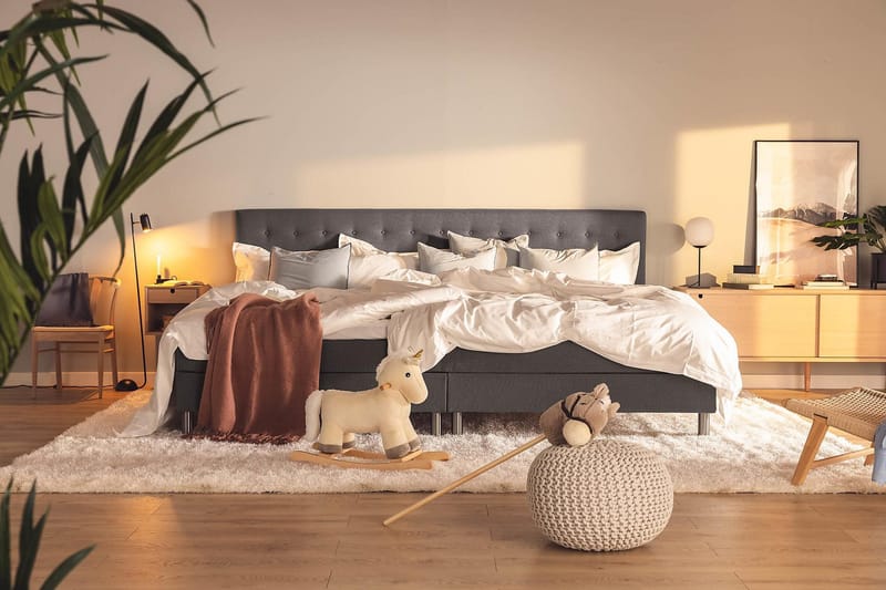 Ella Familjesäng Sängpaket 280x210  cm - (+Fler val) Mörkgrå - Products - Möbler - Säng - Kontinentalsäng