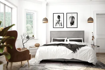 Faylor Lyx Velvet 180x200 cm - Ljusgrå - Products - Möbler - Säng - Kontinentalsäng