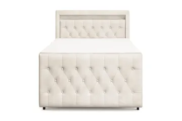 Franco Light Komplett Sängpaket med förvaring LED-belysning 120x200 cm - Beige - Products - Möbler - Säng - Säng med förvaring