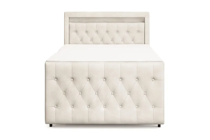 Franco Light Komplett Sängpaket med förvaring LED-belysning 120x200 cm - Beige - Products - Möbler - Säng - Säng med förvaring