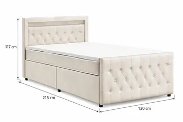 Franco Light Komplett Sängpaket med förvaring LED-belysning 120x200 cm - Beige - Products - Möbler - Säng - Säng med förvaring