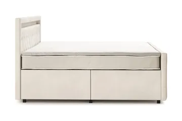 Franco light Komplett Sängpaket med förvaring LED-belysning 180x200 cm - Beige - Products - Möbler - Säng - Säng med förvaring