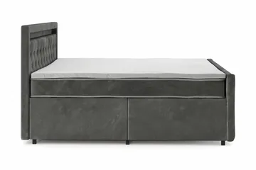 Franco light Komplett Sängpaket med förvaring LED-belysning 180x200 cm - Grå - Products - Möbler - Säng - Säng med förvaring
