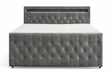 Franco light Komplett Sängpaket med förvaring LED-belysning 180x200 cm - Grå - Products - Möbler - Säng - Säng med förvaring