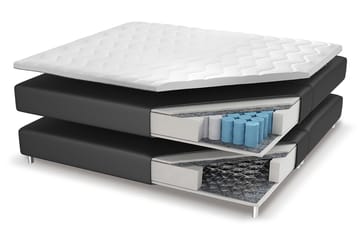 Franco Lyx Sängpaket 160x200LED-belysning - Grå/Sammet - Products - Möbler - Säng - Säng med förvaring