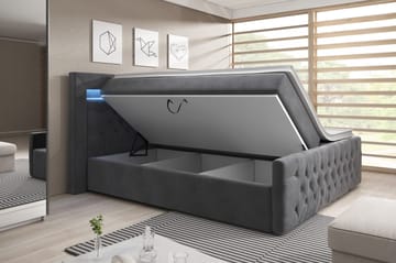 Franco Sängpaket med förvaring LED-belysning 160x200 cm - 160x200 Grå (+Fler val) - Products - Möbler - Säng - Säng med förvaring