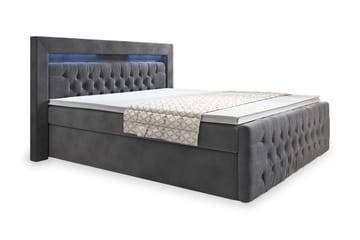 Franco Sängpaket med förvaring LED-belysning 160x200 cm - 160x200 Grå (+Fler val) - Products - Möbler - Säng - Säng med förvaring