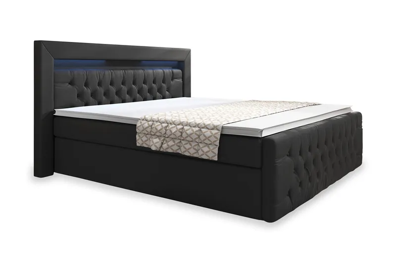 Franco Sängpaket med förvaring LED-belysning 180x200 cm - 180x200 Svart (+Fler val) - Products - Möbler - Säng - Säng med förvaring