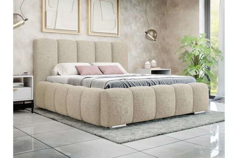 Gioia Förvaringssäng 160x200 cm - Beige - Products - Möbler - Säng - Säng med förvaring