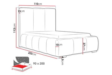 Gioia Sängram med Förvaring 90x200 cm - Vit - Products - Möbler - Säng - Sängram & sängstomme