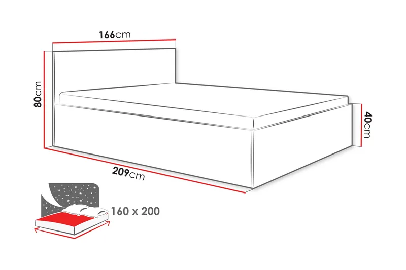 Gudelia Förvaringssäng - Vit - Products - Möbler - Säng - Säng med förvaring