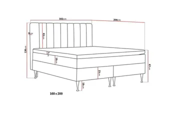 Hilton High Komplett Sängpaket 160x200 cm - Beige - Products - Möbler - Säng - Kontinentalsäng