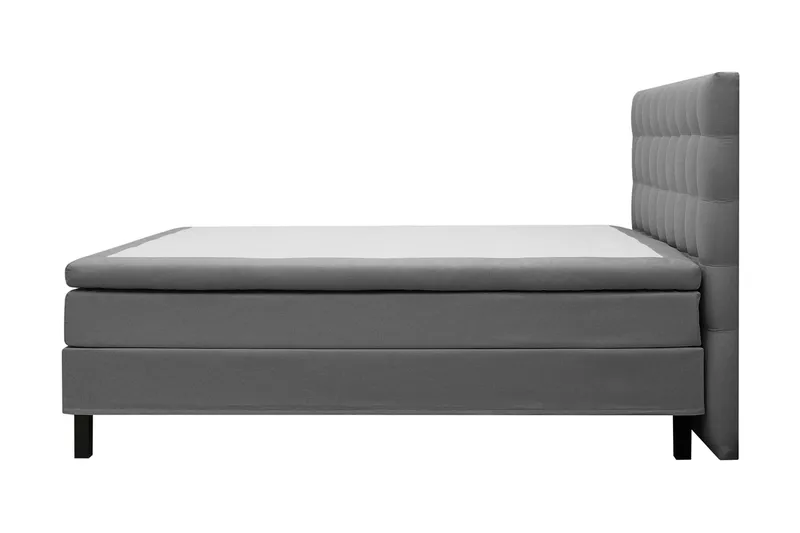 Hilton Komplett Sängpaket 160x200 cm Kontinentalsäng med rutad sänggavel - Grå - Products - Möbler - Säng - Kontinentalsäng
