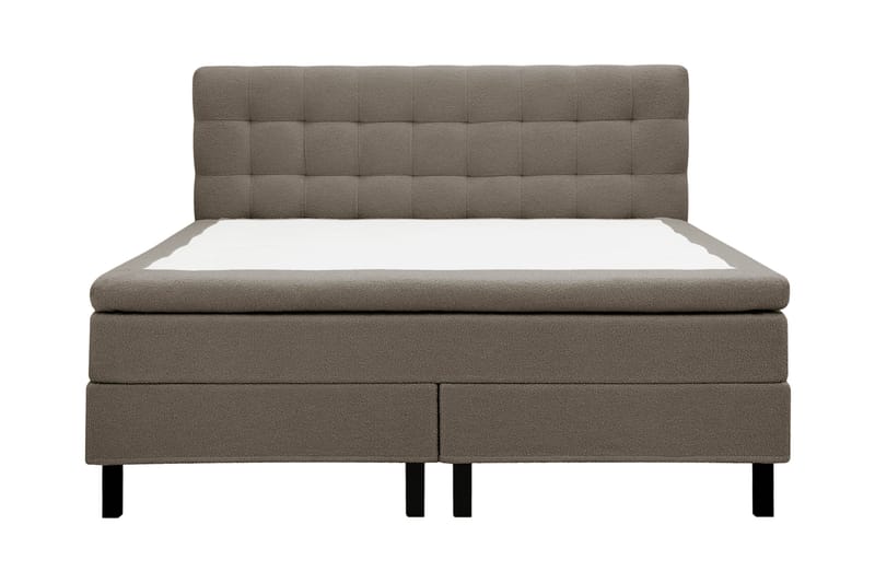 Hilton Komplett Sängpaket 180x200 cm Kontinentalsäng med rutad sänggavel, Brun