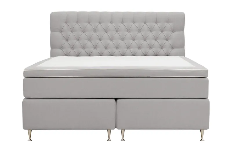 Hilton Lyx Komplett Sängpaket 160x200 cm Kontinentalsäng med knappad sänggavel - Grå - Products - Möbler - Säng - Kontinentalsäng
