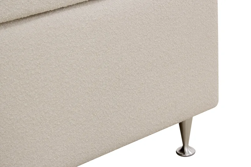 Hilton Lyx Komplett Sängpaket 160x200 cm Kontinentalsäng med knappad sänggavel i bouclé - Ivory / Bouclé - Products - Möbler - Säng - Kontinentalsäng