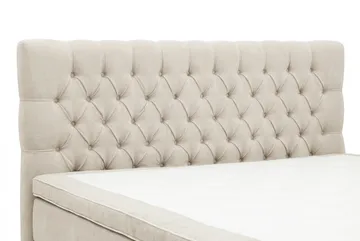 Hilton Lyx Komplett Sängpaket 160x200 cm Kontinentalsäng med knappad sänggavel i chenille - Beige - Products - Möbler - Säng - Kontinentalsäng