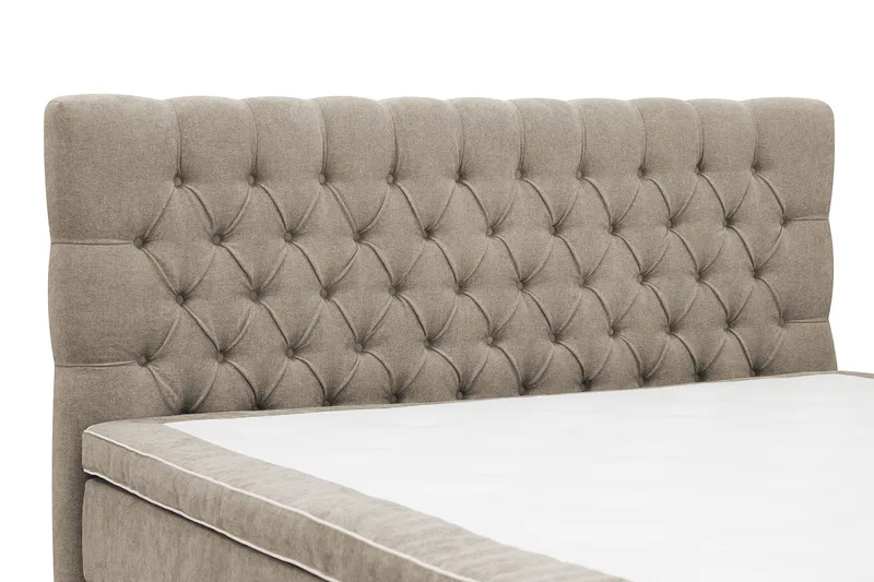Hilton Lyx Komplett Sängpaket 160x200 cm Kontinentalsäng med knappad sänggavel i chenille - Brun - Products - Möbler - Säng - Kontinentalsäng