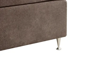 Hilton Lyx Komplett Sängpaket 160x200 cm Kontinentalsäng med knappad sänggavel i chenille - Mörkbrun - Products - Möbler - Säng - Kontinentalsäng