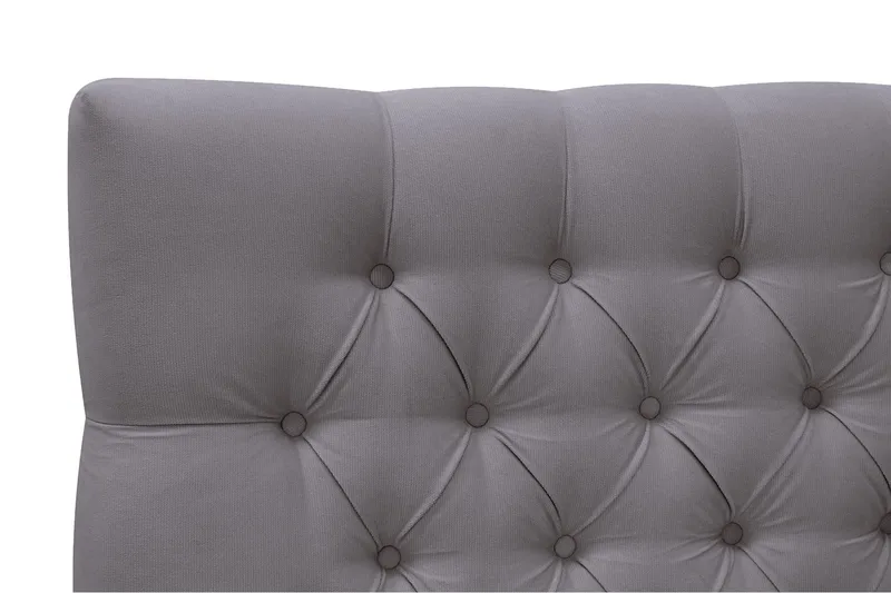 Hilton Lyx Komplett Sängpaket 160x200 cm Kontinentalsäng med knappad sänggavel i sammet - Grå / Sammet - Products - Möbler - Säng - Kontinentalsäng